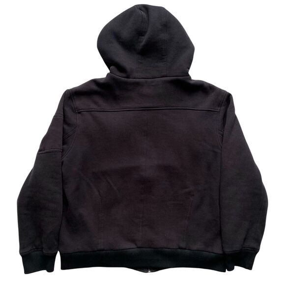 Mens Black Rivet Jacket Sweatshirt Heavyweight Full Zip Lined Hoodie Size XXL - Picture 2 of 4